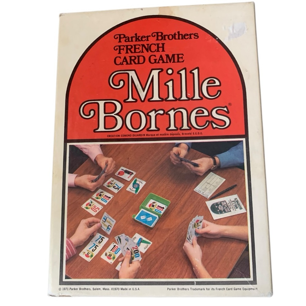 VTG 1962 MILLE BORNES Parker Brothers French Card Game Complete